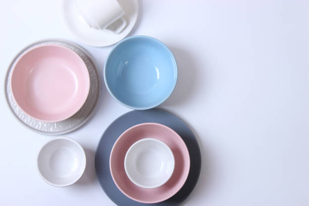 istock Set of dishes and kitchen utensils top view. 1314060420
