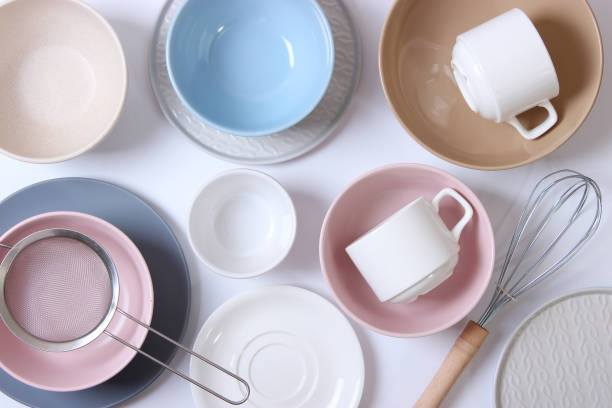 istock Set of dishes and kitchen utensils top view. 1314062608