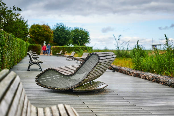 Relaxing area on the Bansin promenade on the island of Usedom.