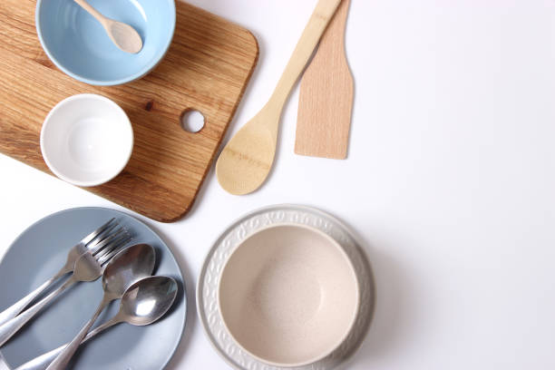 istock Set of dishes and kitchen utensils top view. 1314065236