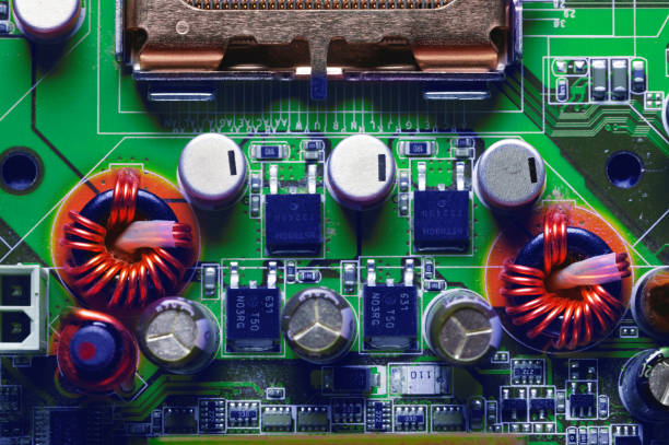 istock close-up of a printed circuit board with microchips and radio parts with a processor. Background for electronics 1314065248