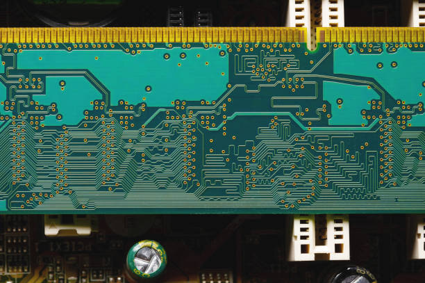 Close up of ddr memory stick for laptop on black surface