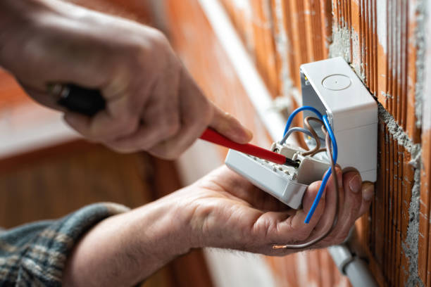 istock Electrician at work on a residential electrical system. Electricity. 1314065474