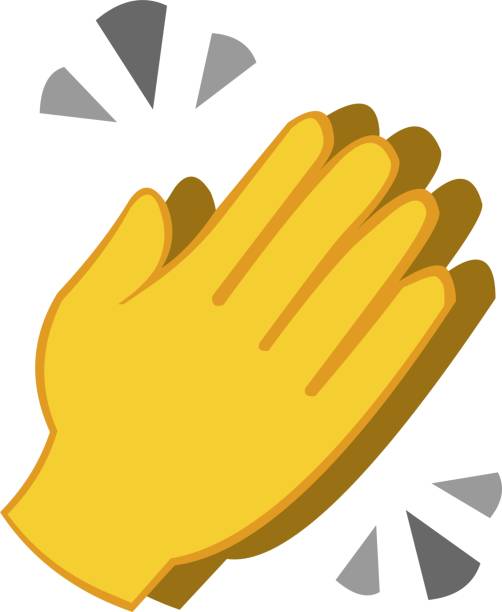 illustrations, cliparts, dessins animés et icônes de illustration vectorielle des mains jaunes applaudissant l’émoticône - clapping applauding gratitude human hand