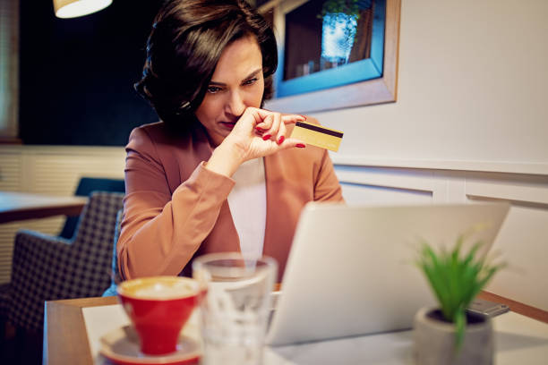istock Woman in difficult financial situation standing frustrated in a restaurant 1314070575