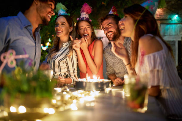 istock Happy people on birtday party together 1314076473