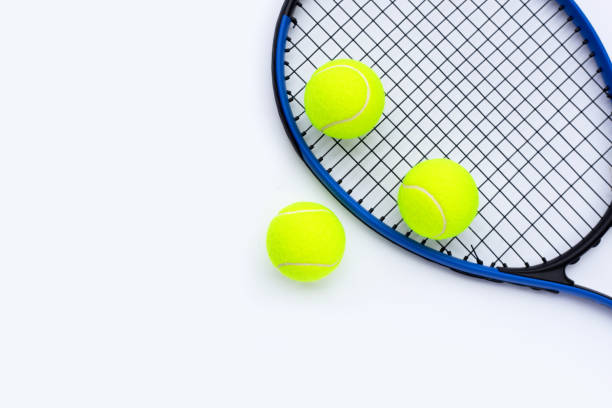 istock Tennis racket with balls on white. 1314085292