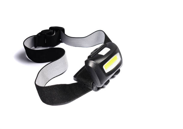 istock LED headlamp isolated on white background. top view. 1314092226