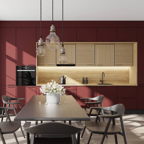 istock Luxurious minimalist Scandinavian kitchen interior. Summer scene 1314092853