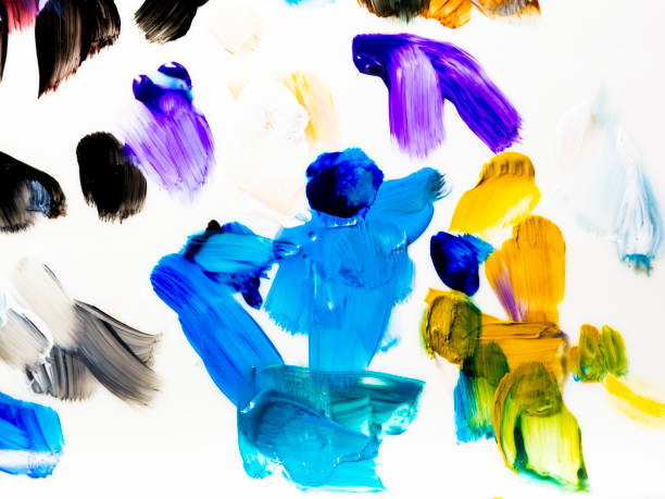 istock Colorful paint strokes closeup 1314094178