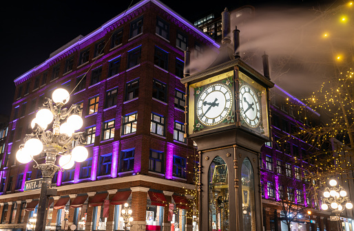 Father Time Clock, Chicago. Toned Image.