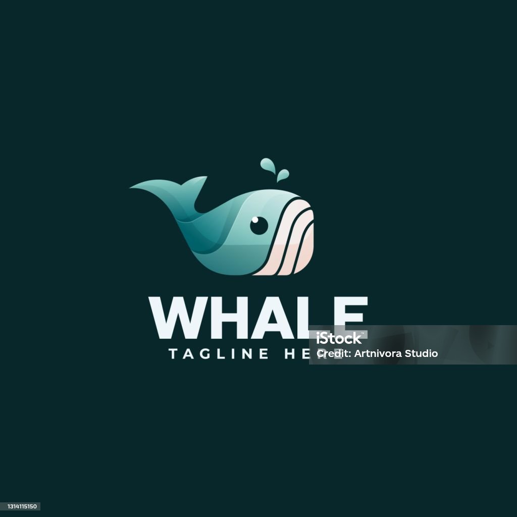 Whale Color Gradient Vector Illustration Whale Gradient Colorful Style Stock Illustration ...