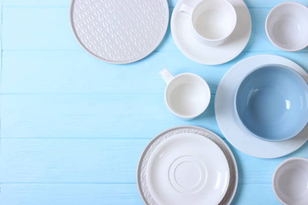 istock Set of dishes and kitchen utensils top view. 1314115754