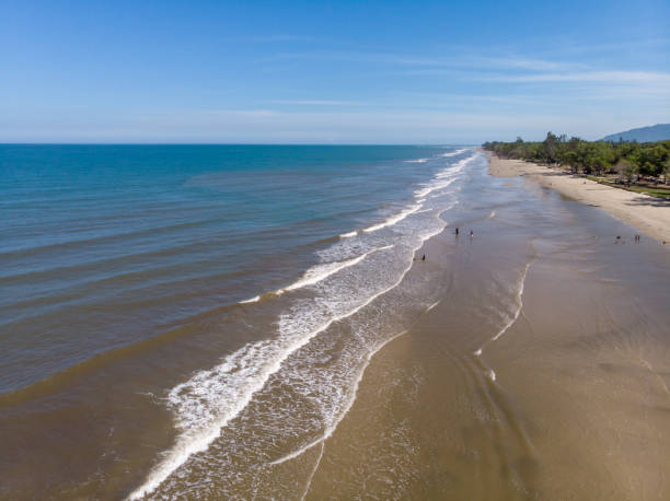 istock Aerial drone image view of ocean waves crashing on beach 1314116545