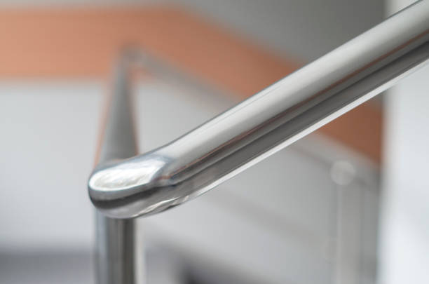 istock Modern chrome handrails on the stairs 1314119911