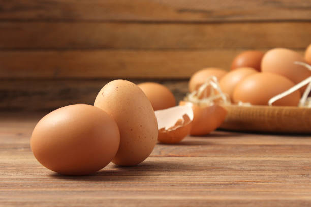 istock chicken eggs on the table. Farm products, natural eggs. 1314121387