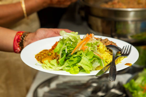 istock vegetarian meal with green salad 1314126174