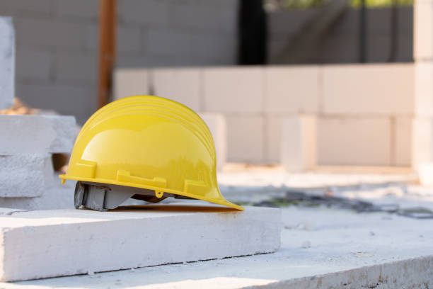 istock Yellow helmet hard hat safety in site construction 1314128027