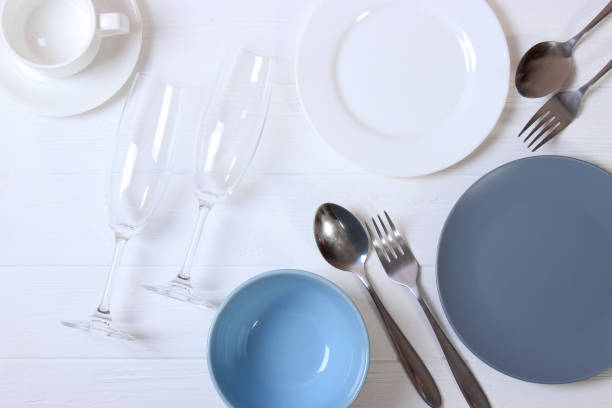 istock Set of dishes and kitchen utensils top view. 1314128209