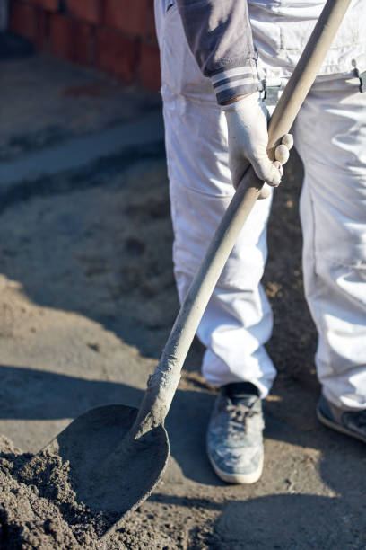 istock Real construction worker working on a house renovation - authentic person on the job. 1314129085