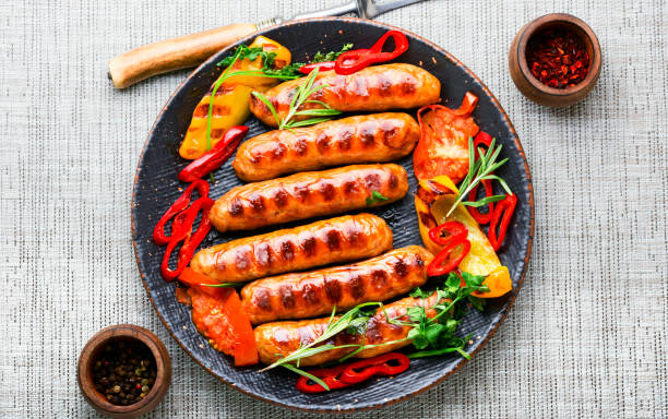 Delicious German grilled sausages