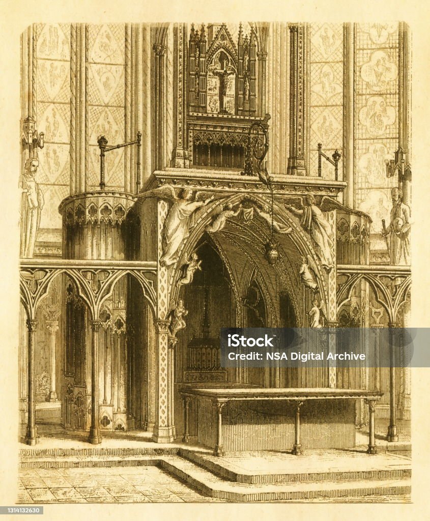 Mittelalterliche Architektur Altar Von Saintechapelle In Paris ...