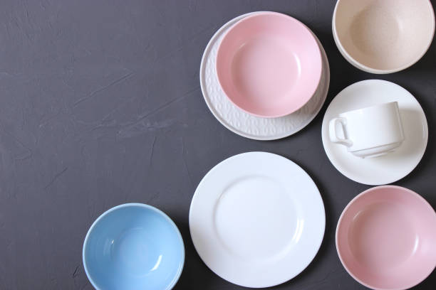 istock Set of dishes and kitchen utensils top view. 1314138287