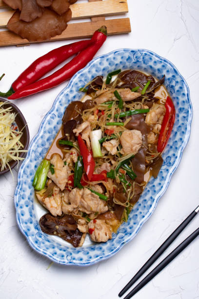 istock Stir-fried chicken with ginger and vegetables Thai food 1314140571