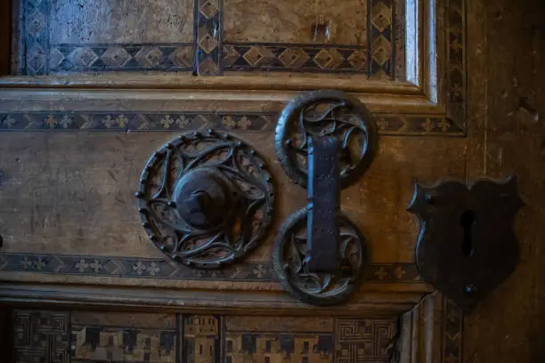 Photo of The door of the vestry, built in 1515. A masterpiece with amazing locking system