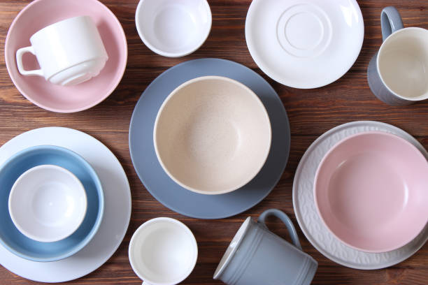 istock Set of dishes and kitchen utensils top view. 1314142589