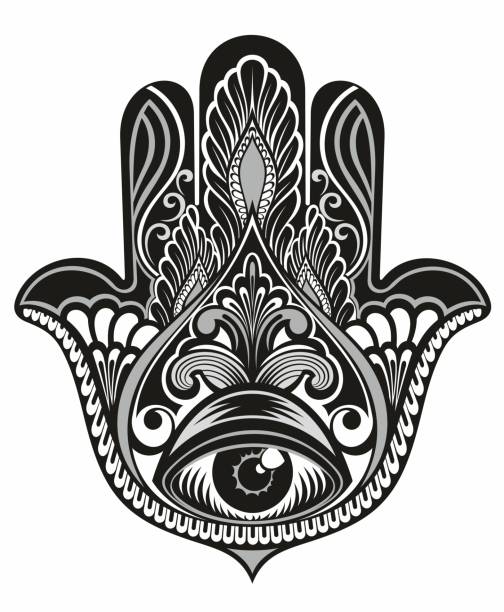 ilustrações, clipart, desenhos animados e ícones de mão de hamsa de fátima - hamsa