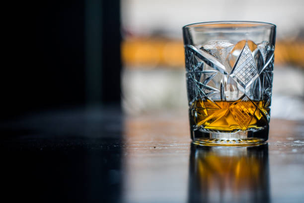 istock Whisky glass on a wooden surface 1314142874