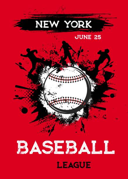 illustrations, cliparts, dessins animés et icônes de flyer d’affiche de base-ball, tasse de tournoi de softball - infield