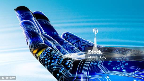 A Robots Hand That Scoops Up Safe And Clean Water Stock Photo - Download Image Now