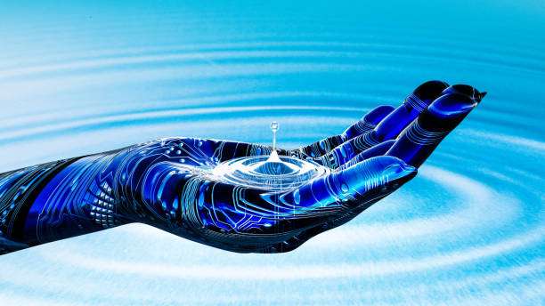 istock A robot's hand that scoops up safe and clean water. 1314144807