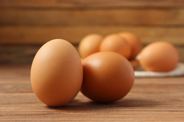 istock chicken eggs on the table. Farm products, natural eggs. 1314145122