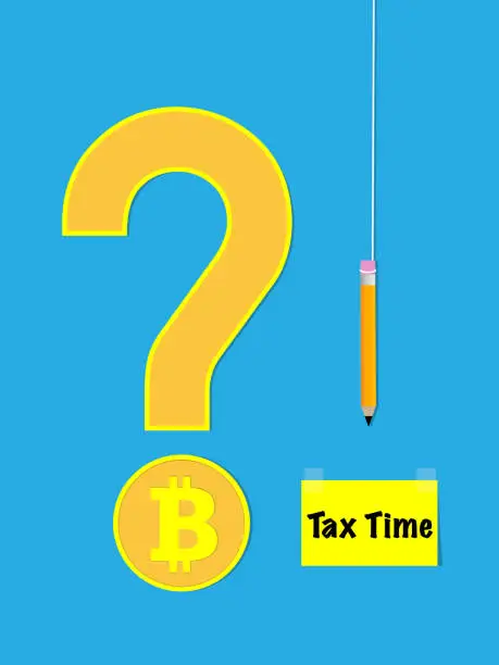 Vector illustration of Bitcoin Taxes