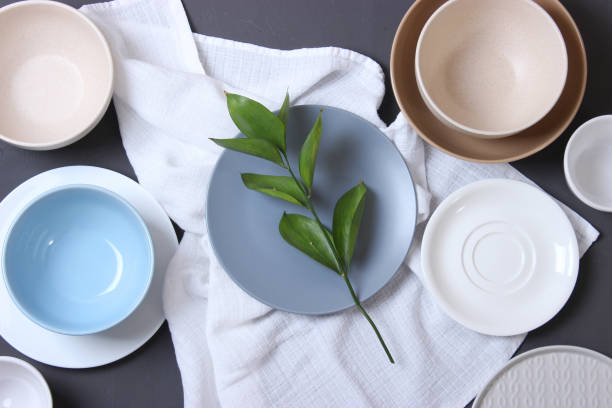 istock Set of dishes and kitchen utensils top view. 1314146250