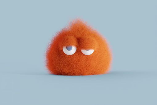 Portrait of a bored fur ball monster.