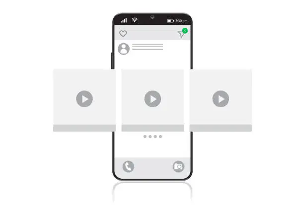 Vector illustration of Smart phone screen on video player icon