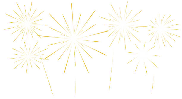 goldenes feuerwerk vektormaterial - feuerwerk stock-grafiken, -clipart, -cartoons und -symbole