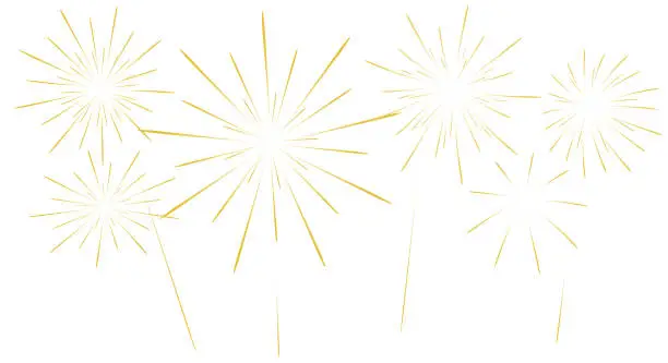 Vector illustration of Golden fireworks vector material