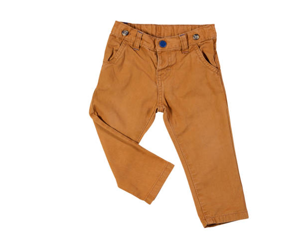istock Little Brown pants, Brown pants close up isolated on white background 1314159501