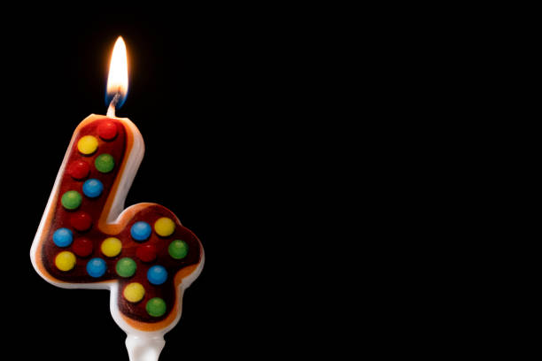 Birthday anniversary candles showing Nr. 4.