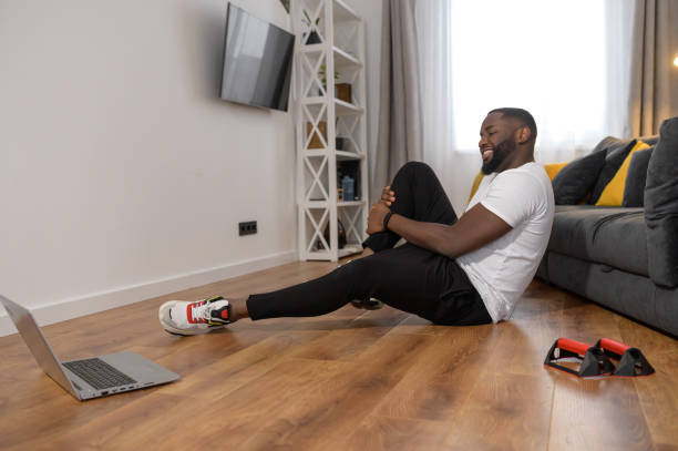 istock A young African American guy is stretching his leg 1314162131