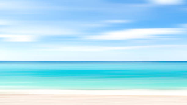 Dreamy seascape background. Blurred motion, vivid colors. Dreamy seascape background. Blurred motion, vivid colors. horizon over water stock illustrations