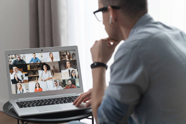 istock Online video conference on the screen 1314163433