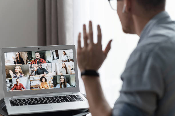 istock Online video conference on the screen 1314163443