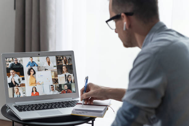 istock Online video conference on the screen 1314163464