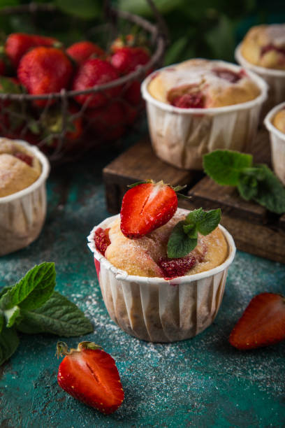 istock strawberry cupcakes with fresh berries 1314163543
